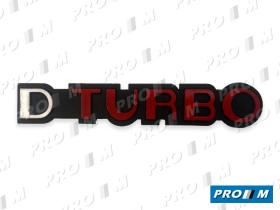 Material Peugeot 490811 - Anagrama Peugeot "D Turbo" plata rojo adhesivo